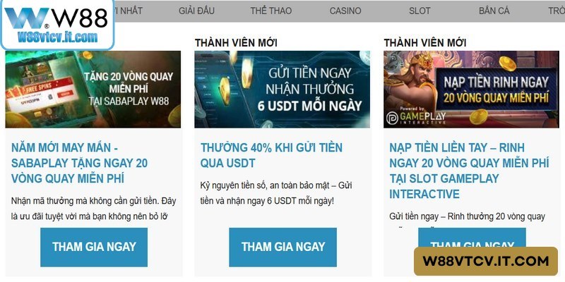 Khuyến Mãi W88 - Tổng Hợp Ưu Đãi Cực Khủng Cho Gamer 1 Các chương trình khuyến mãi W88 với giá trị thưởng vô cùng hấp dẫn